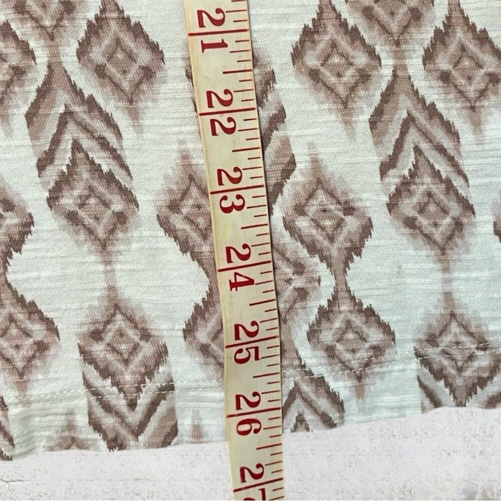 J. Jill Top Women Pullover Ikat Geometric 3/4 Sleeve V-Neck Shirt Size M - Picture 5 of 7